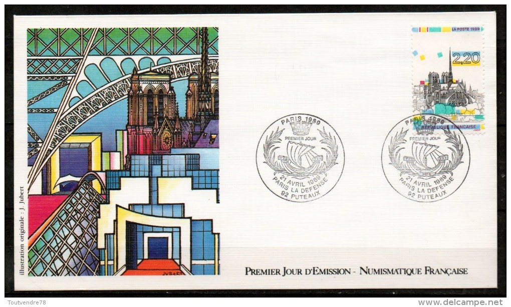 FDC92-03 Dept 92 (Hauts-de-Seine) Paris Notre Dame 1989 PUTEAUX - 1980-1989