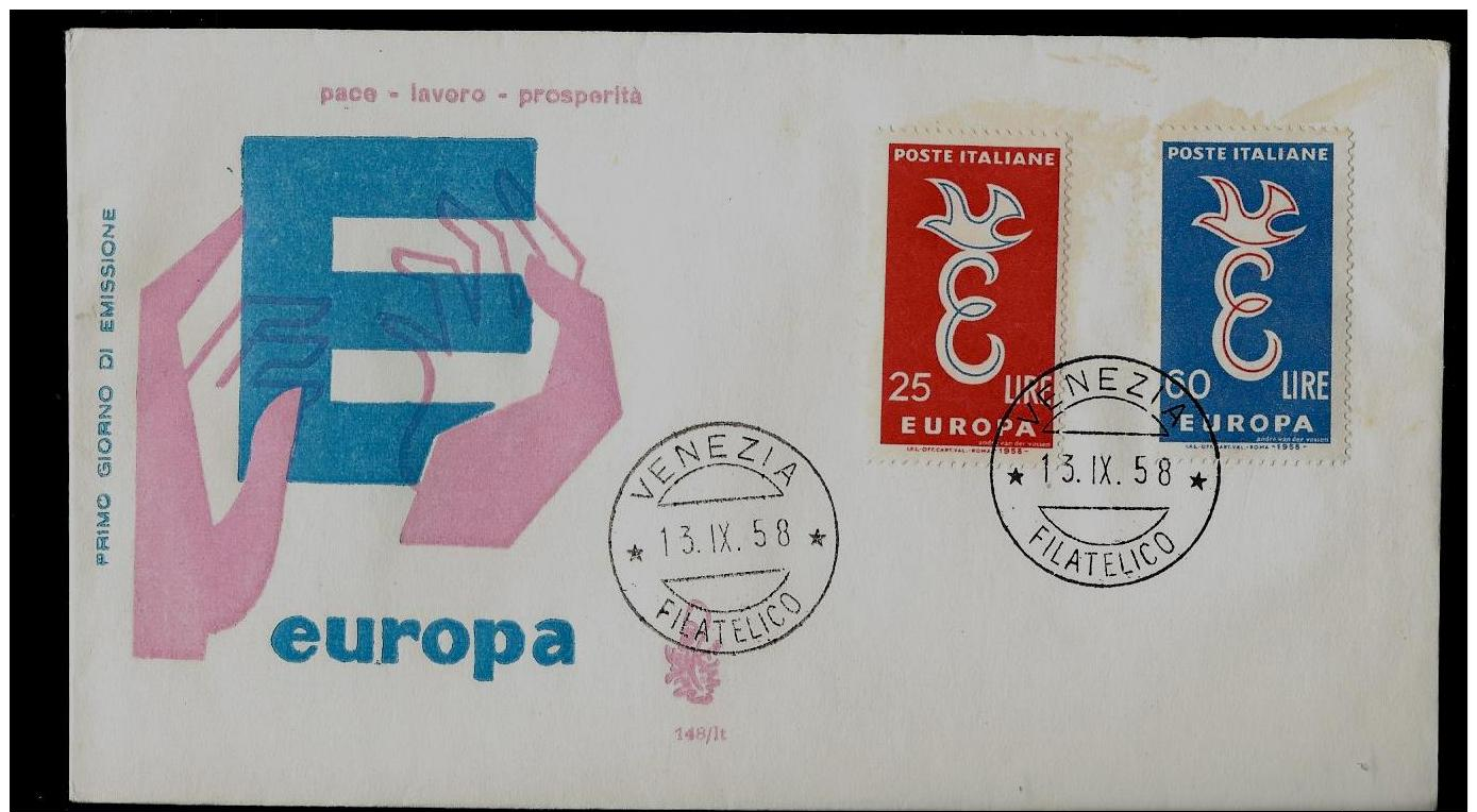 FDC -  EUROPA CEPT  - 1958 -  ITALY - 1958