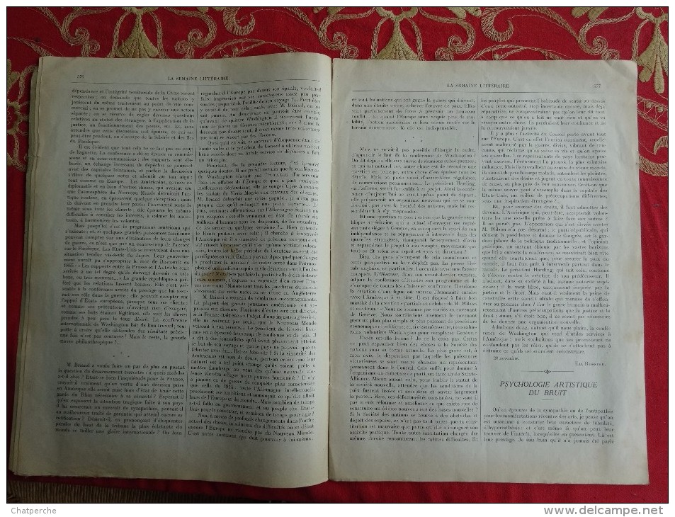 REVUE SEMAINE LITTERAIRE SAMEDI 3 DECEMBRE 1921 GENEVE SUISSE PUBLICITE PHILOSOPHIE LANGAGE PARLER ALSACIEN - Loisirs & Collections