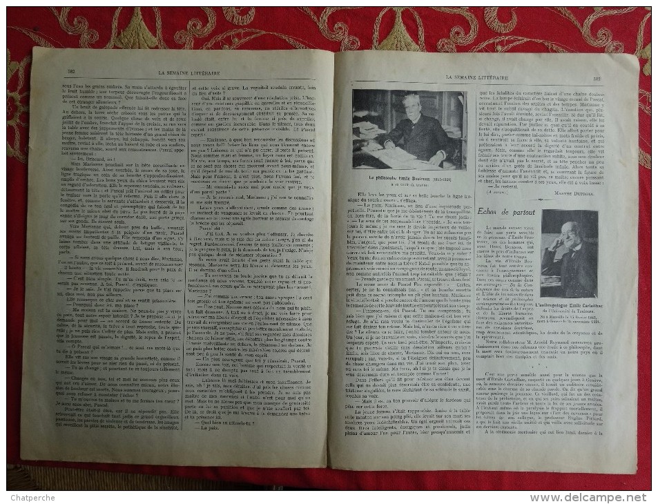 REVUE SEMAINE LITTERAIRE SAMEDI 3 DECEMBRE 1921 GENEVE SUISSE PUBLICITE PHILOSOPHIE LANGAGE PARLER ALSACIEN