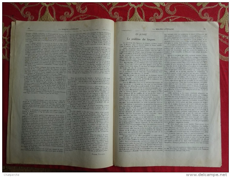 REVUE SEMAINE LITTERAIRE SAMEDI 3 DECEMBRE 1921 GENEVE SUISSE PUBLICITE PHILOSOPHIE LANGAGE PARLER ALSACIEN