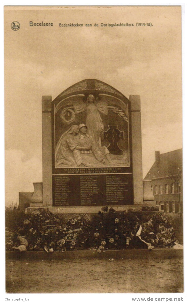 Becelaere, Beselare, Gedenkteeken Aan De Oorlogsslachtoffers 1914-18 (pk27836) - Zonnebeke