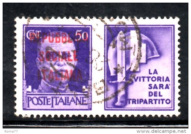 Y1154 - RSI 1944 , Propaganda Di Guerra  50 Cent "la Vittoria.." Usato - War Propaganda