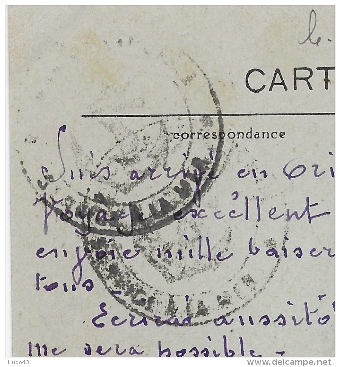 (RECTO / VERSO) PAQUEBOT TIMGAD PAR GROSSE MER - N0° 744 - CACHET MARITIME AU VERSO - CPA - 75 - Paquebots