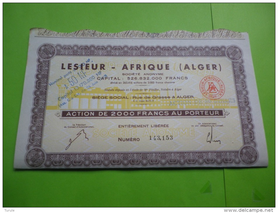 LESIEUR AFRIQUE (ALGER) Algerie - Altri & Non Classificati