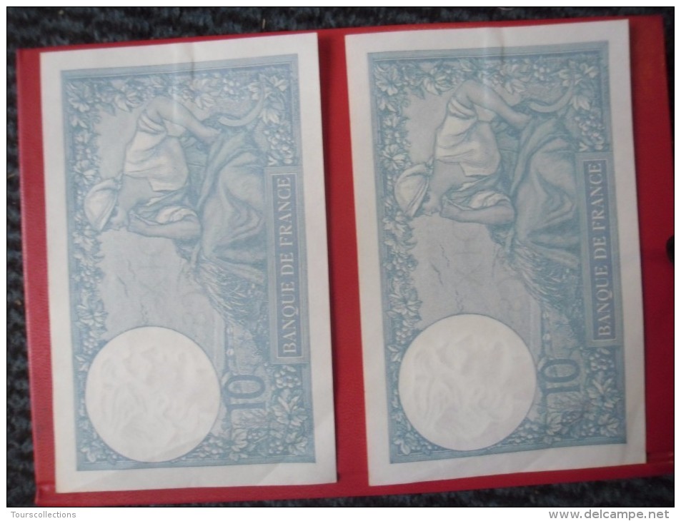 LOT De 2 Billets De 10 Francs MINERVE N° à Suivre Du 26 10 1939 - N°641 Et 642 Alph F. 75587 @ N° Fayette : 7.13 - 10 F 1916-1942 ''Minerve''