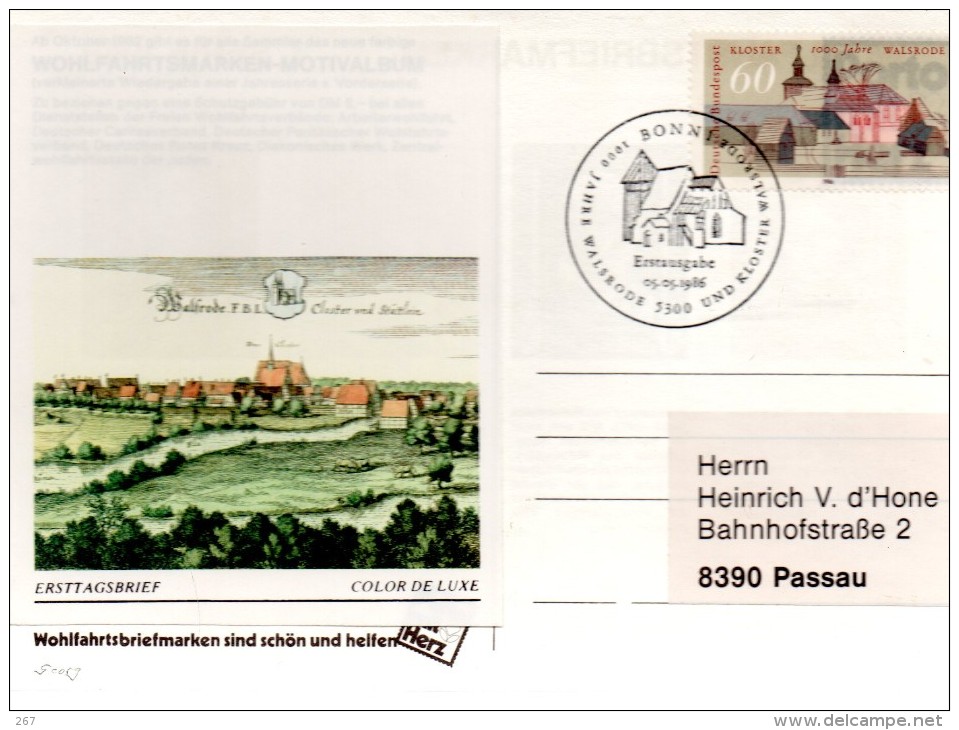 ALLEMAGNE  Carte   1986 Monastere Walsrode - Abbeys & Monasteries