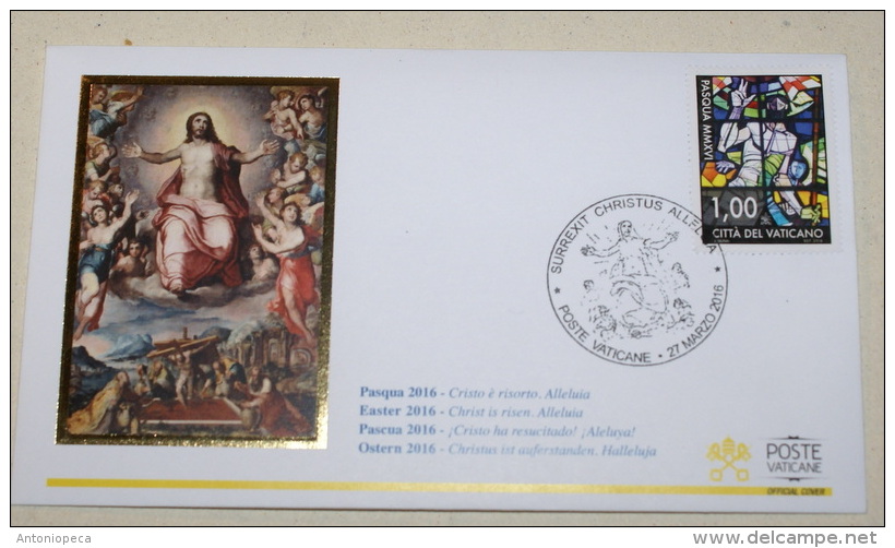 VATICANO - PASQUA, EASTER, PAQUE 2016, TWO OFFICIAL FDC , PV/ 88 - FDC