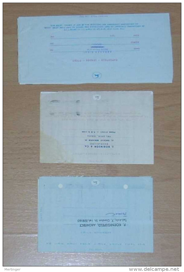 Israel 1963-75  3 Aerogramme Air Letter Stationery Used - Collections, Lots & Series