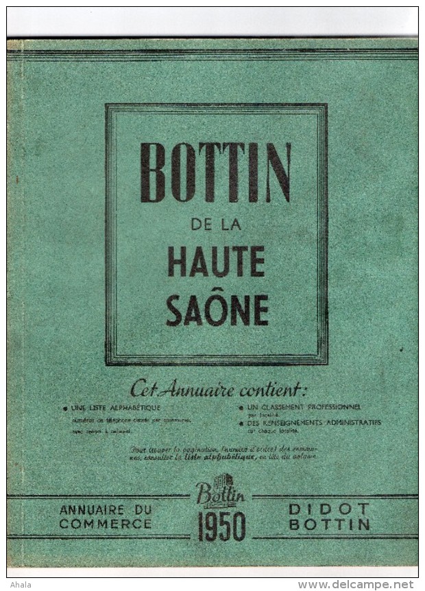 Didot Haute Saone 1950..retrouvez Les Anciens Habitant De Vos Communes. Adresse Et Nom Café,artisan ..... - Telefonbücher