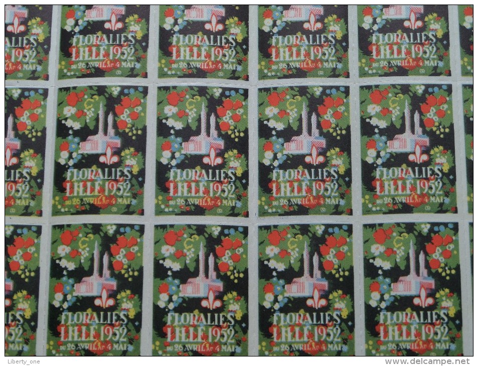 Vel SLUITZEGELS " FLORALIES LILLE 1952 " ( Timbres De Fermeture 50 Pcs / Zie Foto´s Voor Detail ) ! - Autres & Non Classés