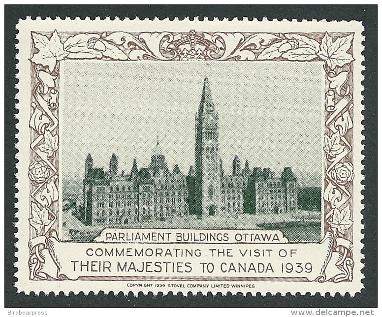 B28-05 CANADA 1939 Royal Visit Parliament Ottawa Poster Stamp MNH - Viñetas Locales Y Privadas