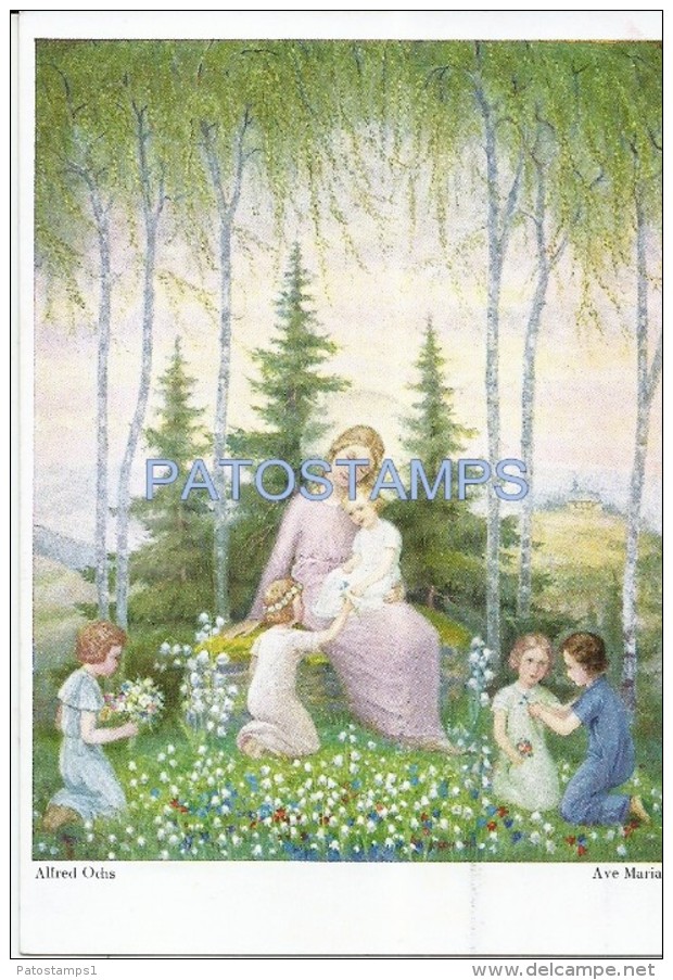 37202 ART ARTE SIGNED ALFRED OCHS CHILD JESUS & VIRGIN MARY AND CHILDREN  POSTAL POSTCARD - Other & Unclassified