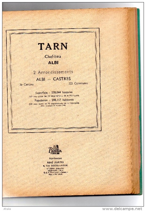 Didot Tarn1950..retrouvez Les Anciens Habitant De Vos Communes. Adresse Et Nom Café,artisan ..... - Telefonbücher