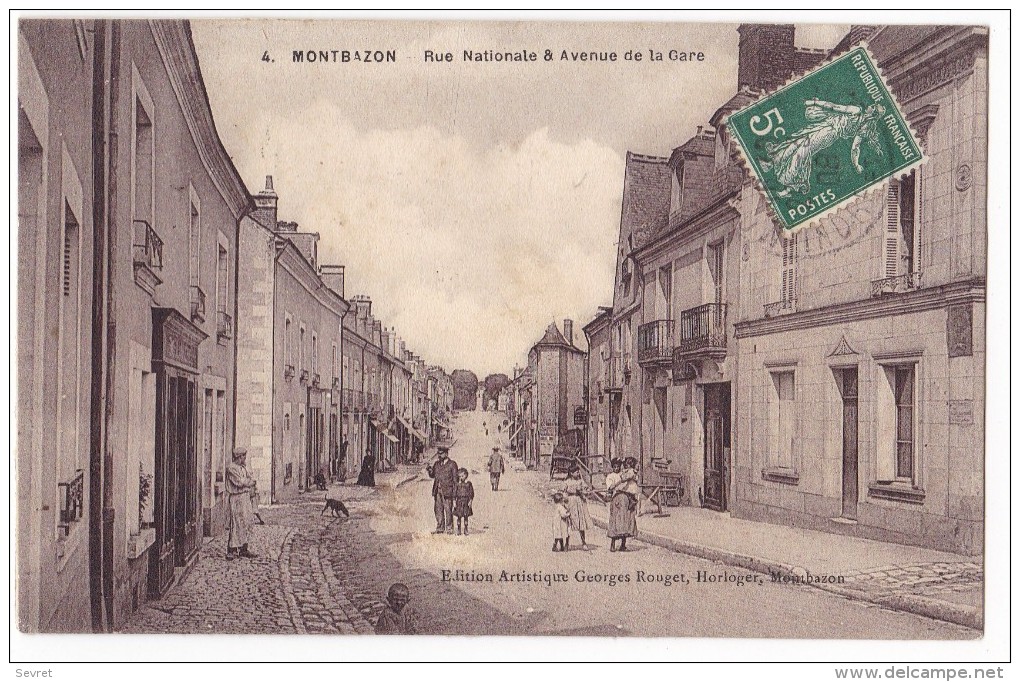 MONTBAZON. - Rue Nationale Et Avenue De La Gare - Montbazon