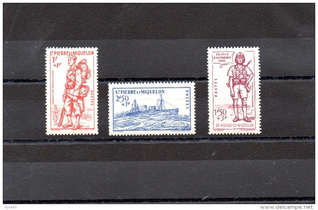 SAINT PIERRE ET MIQUELON 1941 N° 207 /9 * - Unused Stamps