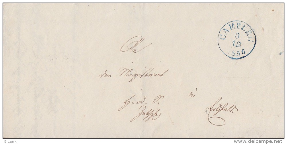 T&T Brief Gelaufen Von Blauer K1 Camburg 3.12.1856 Nach Eisfeld Rückseitig Verschiedene Stempel - Sonstige & Ohne Zuordnung