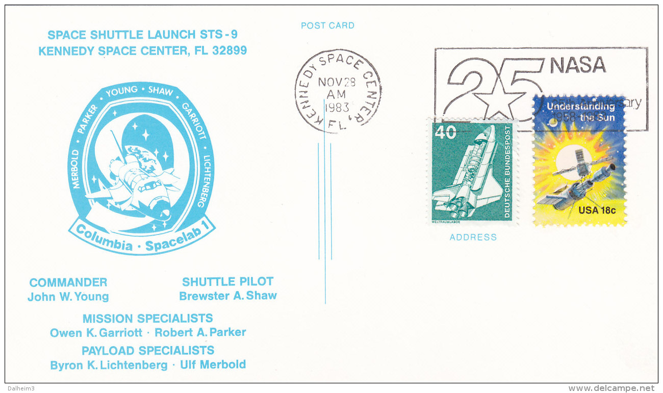 USA 1983 - Brief  - Columbia Spacelab 1 -   28.11.1983 Launch Kennedy Space Center - Etats-Unis