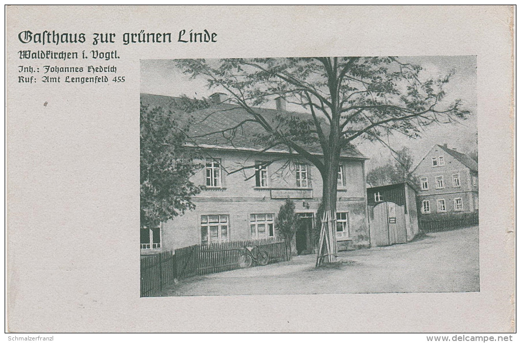 Litho AK Waldkirchen Vogtland Gasthaus Zur Grünen Linde Bei Lengenfeld Reichenbach Rodewisch Auerbach Treuen Irfersgrün - Crinitzberg