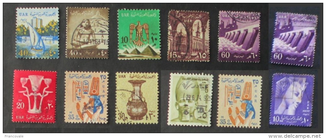 Egitto 1958 - 1990 Lot 12 Stamps Used - Oblitérés