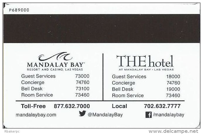 Mandalay Bay Casino Las Vegas, NV Hotel Room Key Card - Hotel Keycards