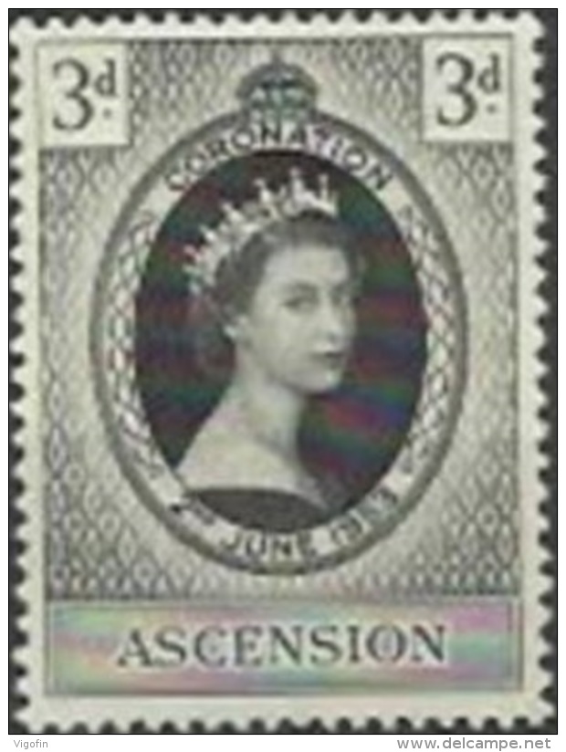 ASC 1953-61 DEFINITIVE, ASCENSION, 1 X 1v, MNH - Ascension (Ile De L')