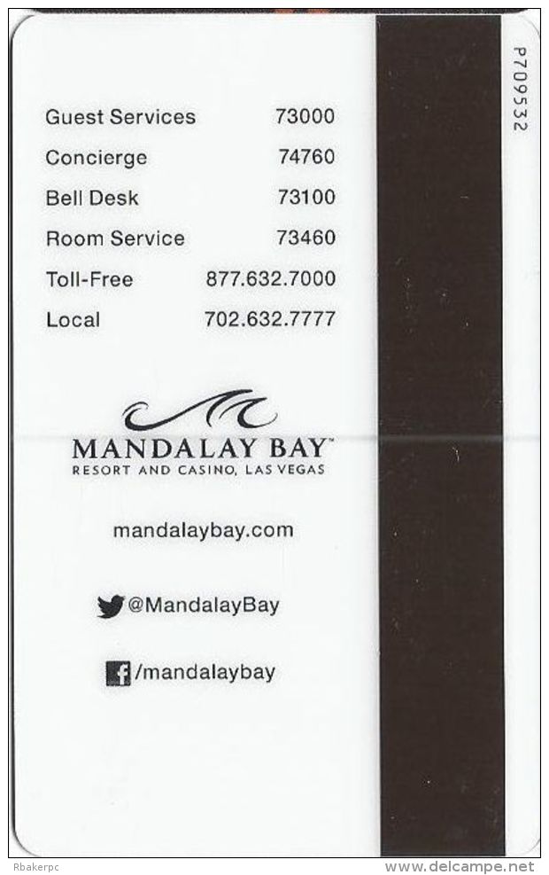 Mandalay Bay Casino Las Vegas, NV Hotel Room Key Card - Hotel Keycards