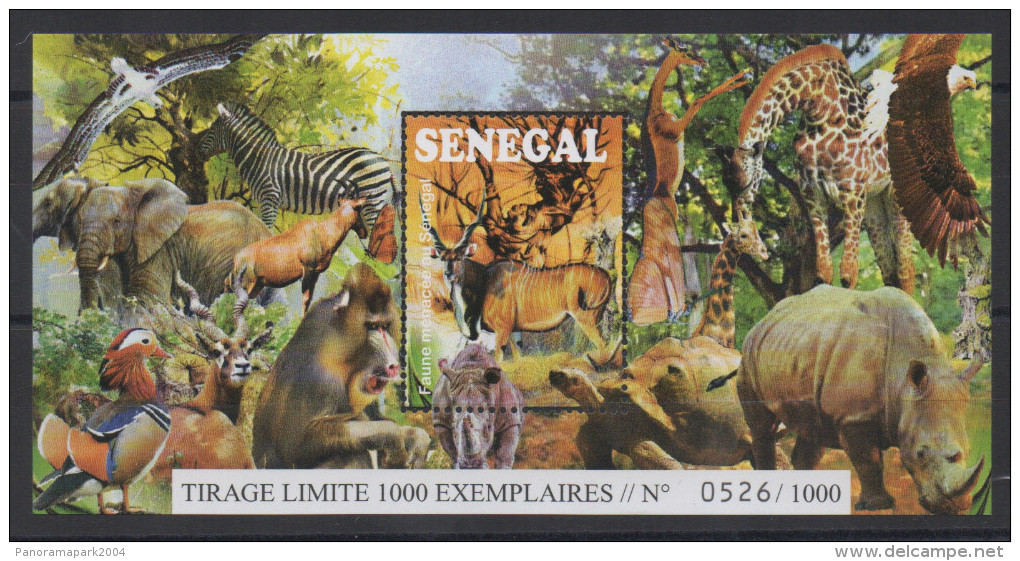 Sénégal 2015 Bloc ** VARIETE SANS VALEUR FACIALE WITHOUT FACE VALUE Mi. Bl. 109 Faune Menacée Threatened Fauna - Ooievaars