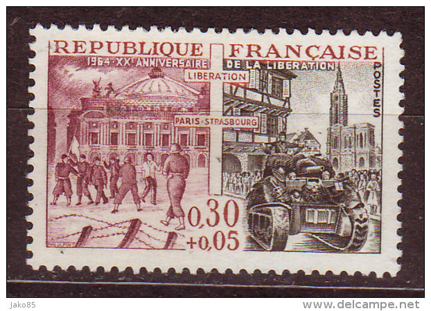FRANCE - 1964 - YT  N° 1410  - Oblitéré - Libération - Usados