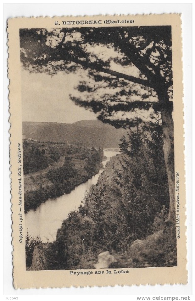 (RECTO / VERSO) RETOURNAC EN 1930 - N° 5 - PAYSAGE SUR LA LOIRE - CPA - Retournac