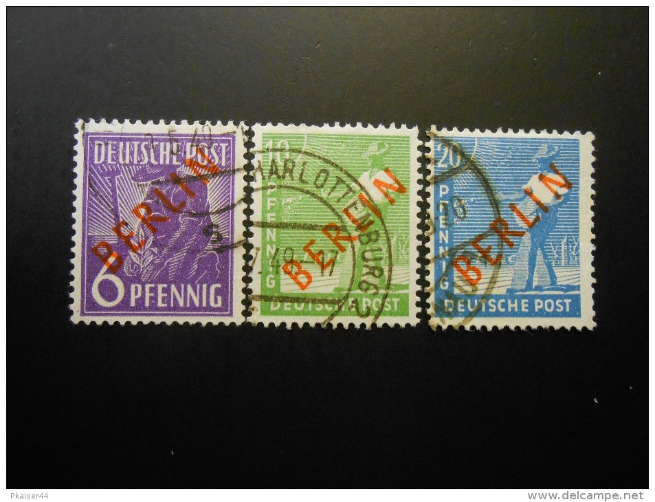 Berlin (West)  Mi22+24+26 - 6+10+20Pf -  Freimarken 1949 - MI € 6,30 - Oblitérés