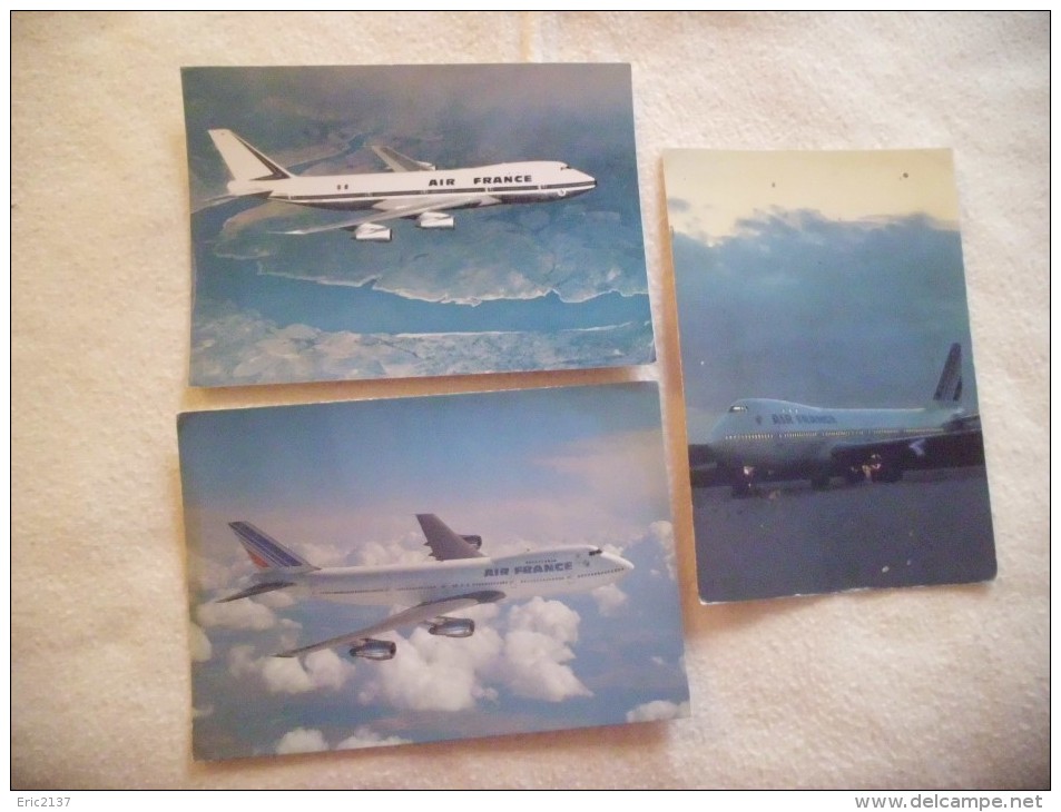 LOT DE 3 CARTES BOEING 747 ...COMPAGNIE AIR FRANCE - 1946-....: Moderne