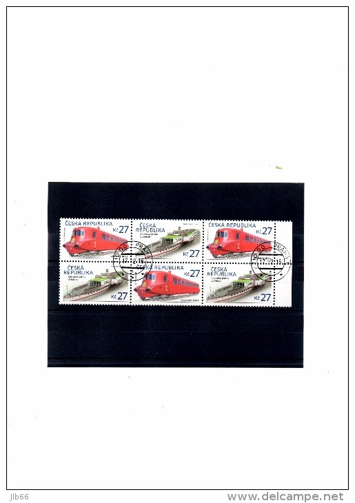 2016  Bloc De 3X2 Timbres Oblitérés YT 793/4 Train Expres "la Flèche Slovaque" Et Bateau à Roue à Aubes "Vysehrad" - Gebruikt