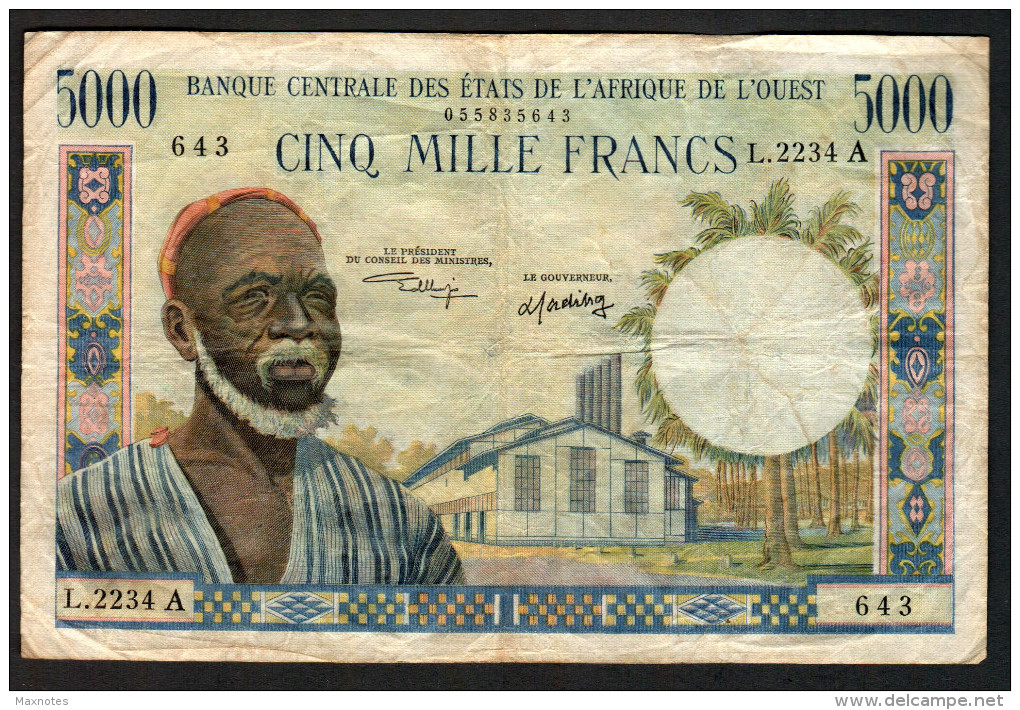 COSTA D´AVORIO (Ivory Coast) - AFRIQUE DE L´OUEST - WAS :  5000 Francs- P104Ai - Sn :2234A643 - Costa D'Avorio