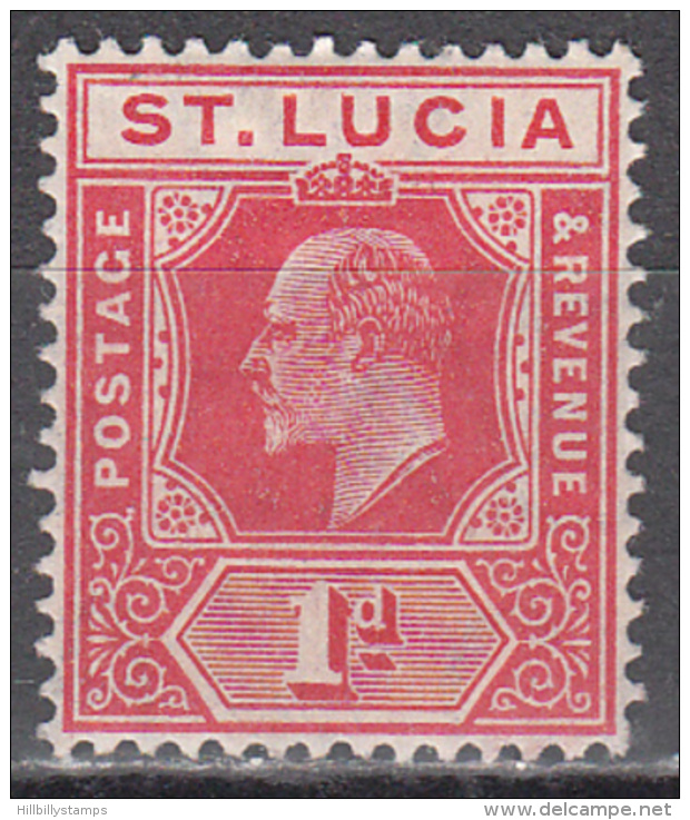 St Lucia    Scott No  58    Unused Hinged     Year  1907 - St.Lucia (...-1978)