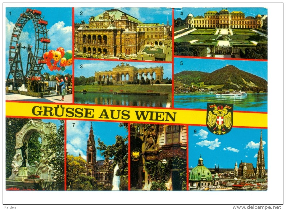 Oostenrijk - "Grüsse Aus Wien" Multivieuw 9 Ansichten - Sonstige & Ohne Zuordnung