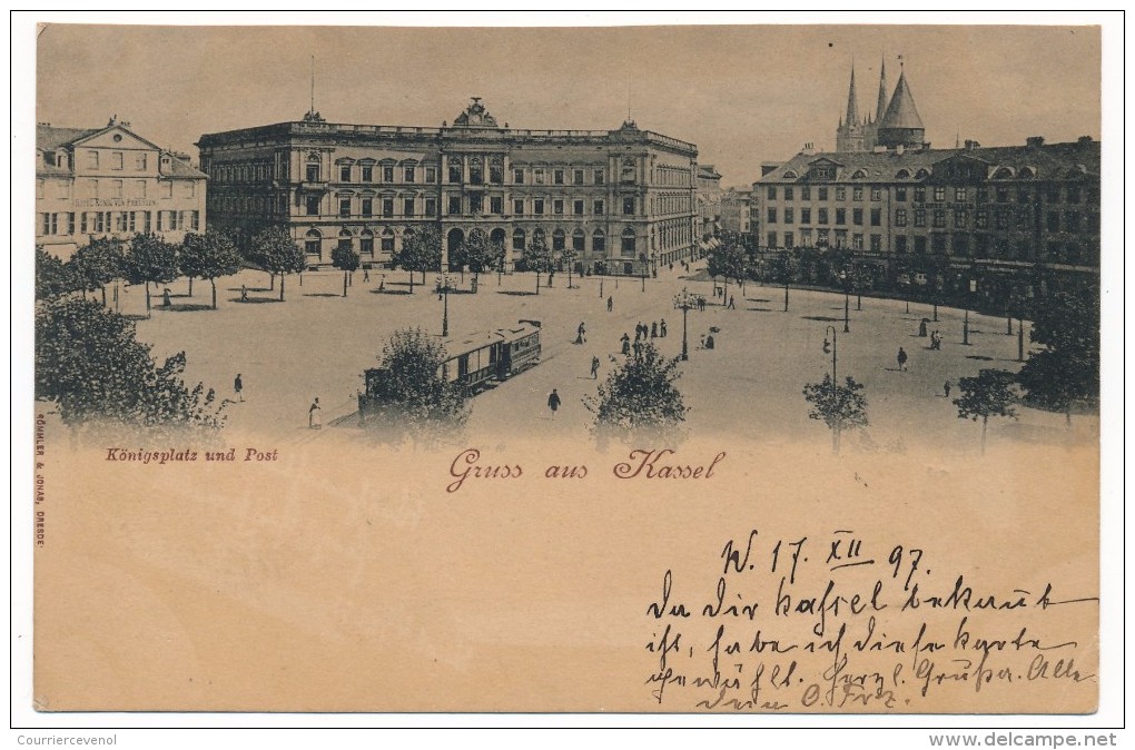 CPA - KASSEL (Allemagne) - Gruss Aus Kassel - Königsplatz Und Post - 1897 - Kassel