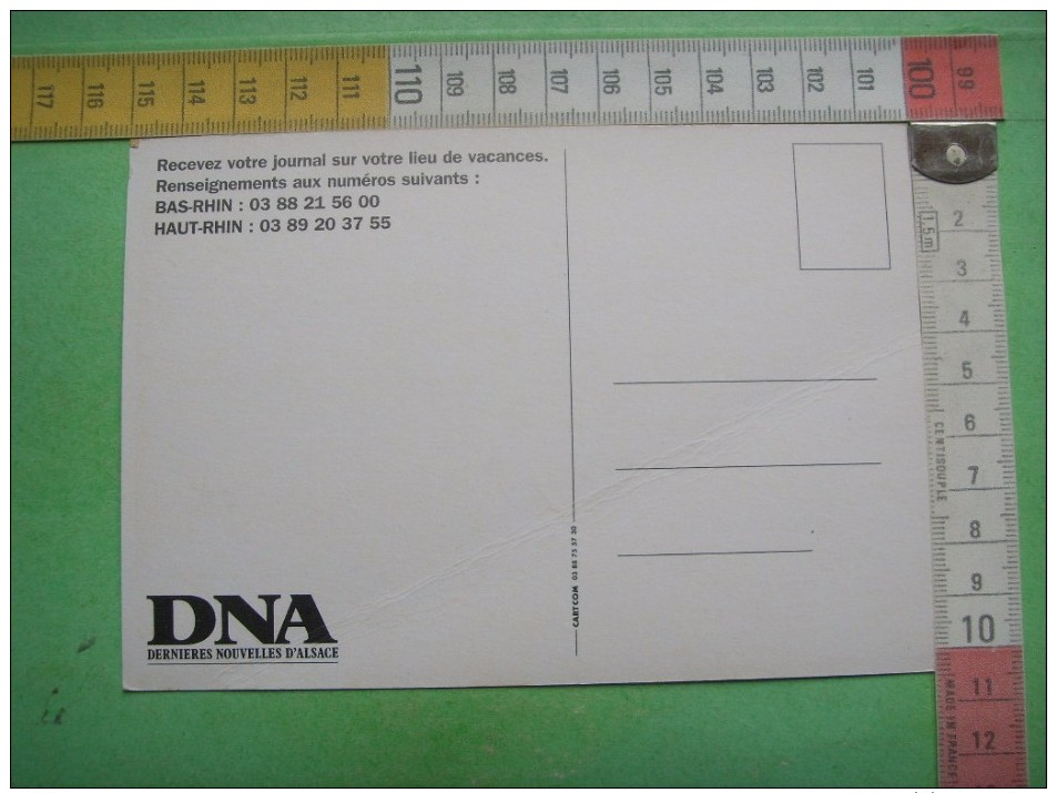 74)   En Vacances :  Faites Suivre Votre Journal : En Premier Les DNA ( Dernieres Nouvelles D´alsace ) - Publicité