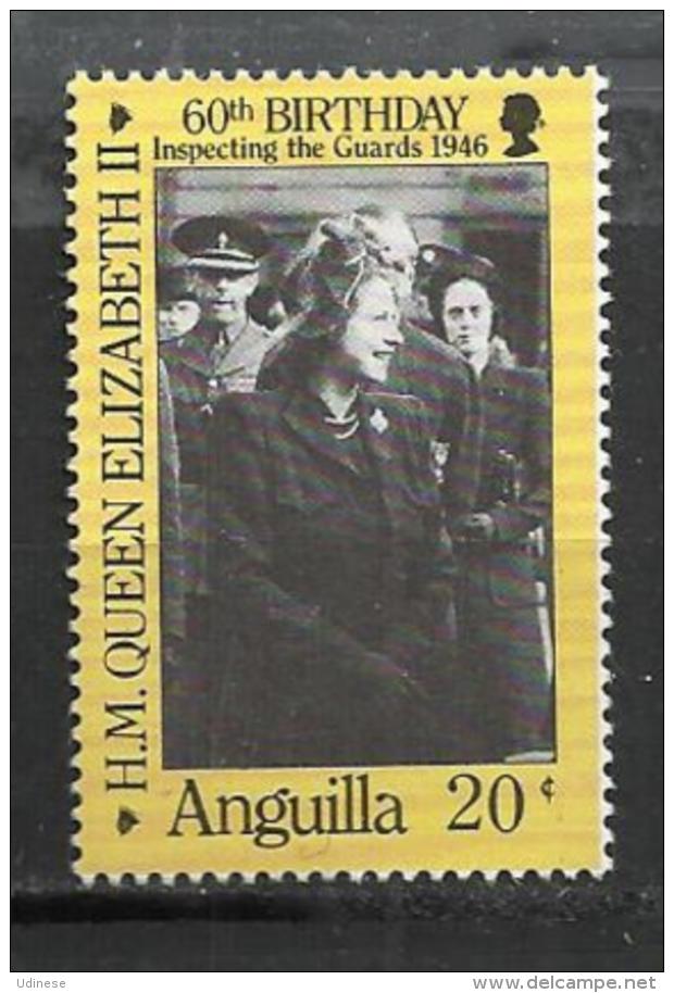 ANGUILLA 1986 - QUEEN INSPECTING GUARDS - MNH MINT NEUF NUEVO - Anguilla (1968-...)