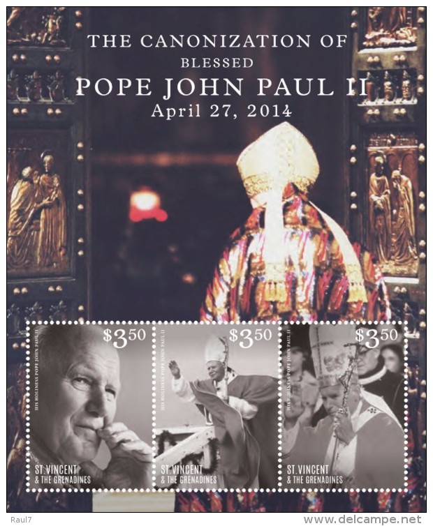 St Vincent 2014 - Canonisation Du Pape John Paul II - BF Neufs // Mnh - St.Vincent & Grenadines