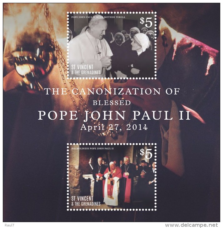 St Vincent 2014 - Canonisation Du Pape John Paul II - BF Neufs // Mnh - St.Vincent & Grenadines