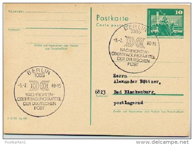 NACHRICHTENÜBERTRAGUNGSMITTEL POST Berlin 1980 Auf  DDR  Postkarte P 79 - Post