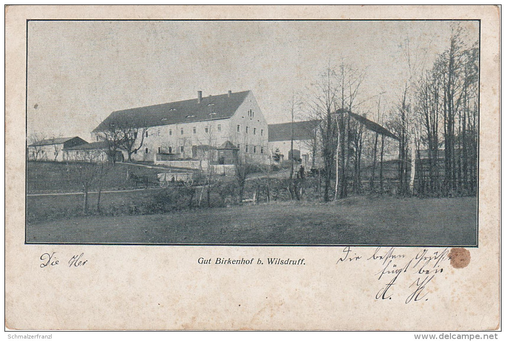 Litho AK Bauernhof Gut Birkenhof Gehöft Hof Bei Wilsdruff Birkenhain Limbach ? Bei Dresden Kesselsdorf Meissen Grumbach - Herzogswalde