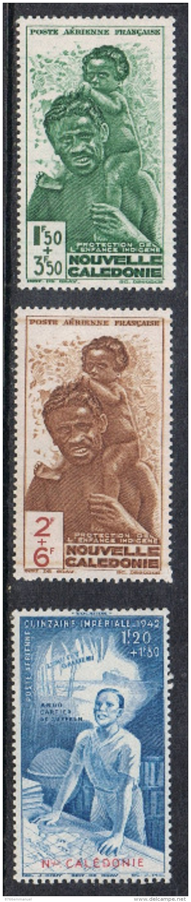 NOUVELLE-CALEDONIE AERIEN N°36 A 38 N** - Unused Stamps