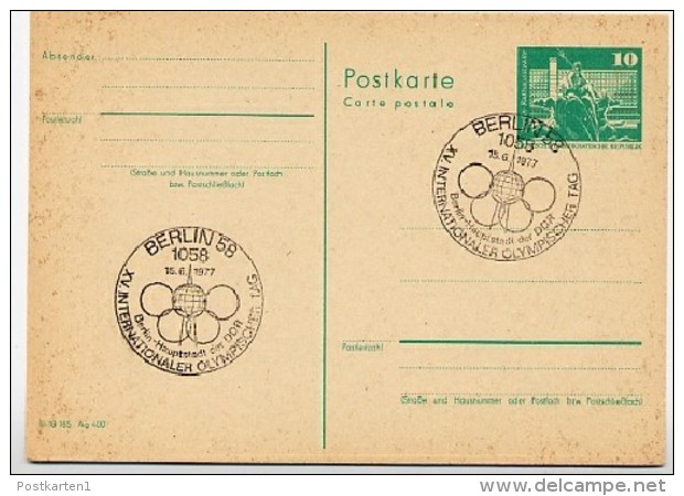 OLYMPISCHER TAG  Berlin 1977 Auf  DDR  Postkarte P 79 - Altri & Non Classificati