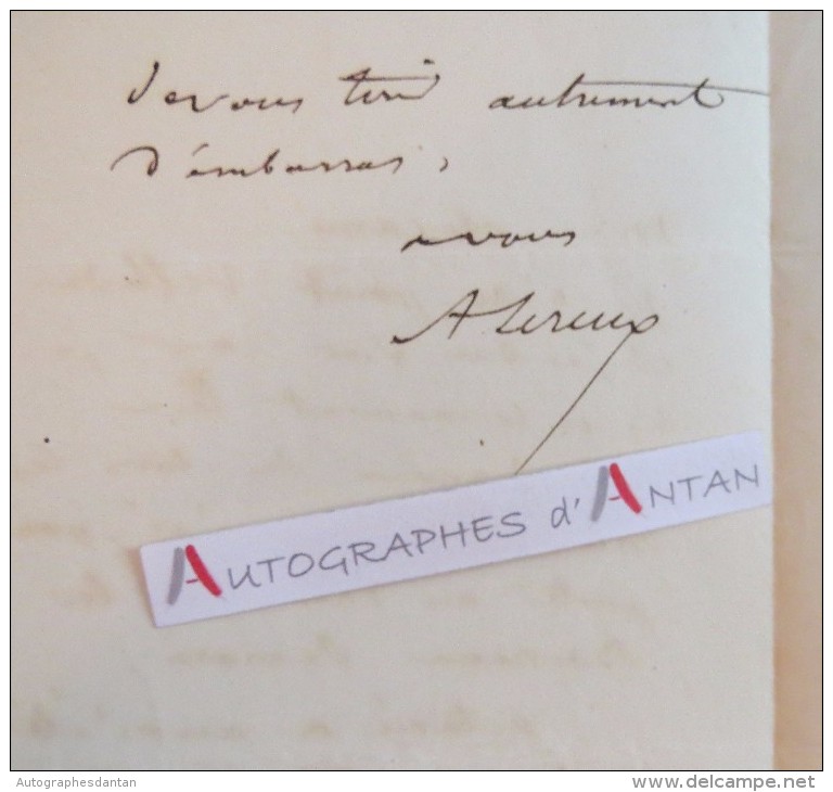 L.A.S Auguste LIREUX Journaliste Odéon à DESNOYERS Théâtre Français Manuscrit Velléda Octavie Lettre Autographe ROUEN - Autres & Non Classés