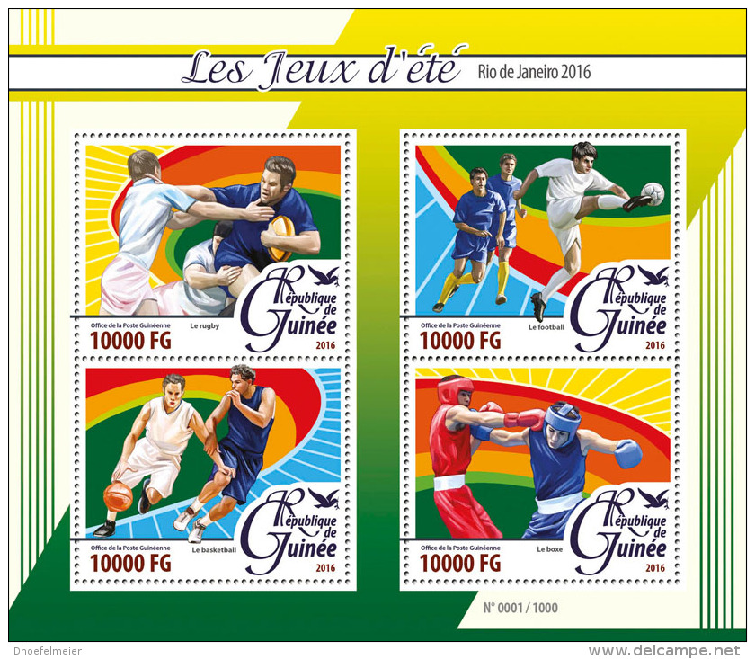 GUINEA REP. 2016 ** Summer Games Rio 2016 Olympische Spiele 2016 M/S - OFFICIAL ISSUE - A1614 - Eté 2016: Rio De Janeiro