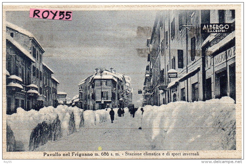 Emiia Romagna-modena-pavullo Nel Frignano Veduta Via Interna Pavullo Ricoperta Di Neve Anni 30 - Altri & Non Classificati