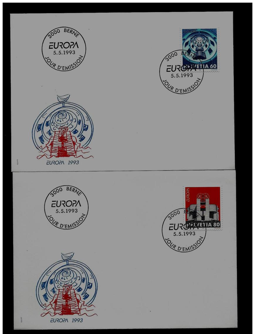 FDC  - EUROPA CEPT  -  1993  ( 2 Covers )  -   SWITZERLAND - 1993