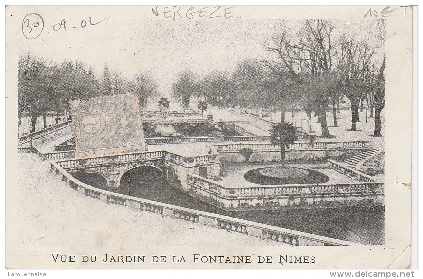 30 - VERGEZE- Vignoble De Clos St Estèphe (verso) Vue Du Jardin De La Fontaine De Nîmes (verso) - Vergèze